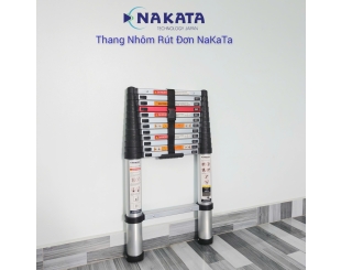 Thang Nhôm Rút Đơn Đai Đen Nakata TY-612
