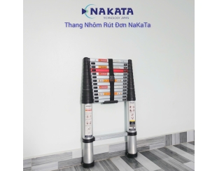 Thang Nhôm Rút Đơn Đai Đen Nakata TY-613