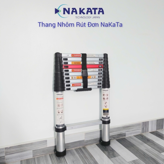Thang Nhôm Rút Đơn Đai Đen Nakata TY-611