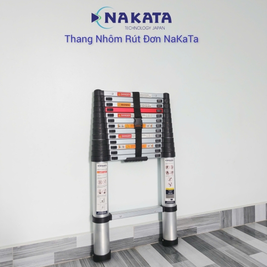 Thang Nhôm Rút Đơn Đai Đen Nakata TY-613