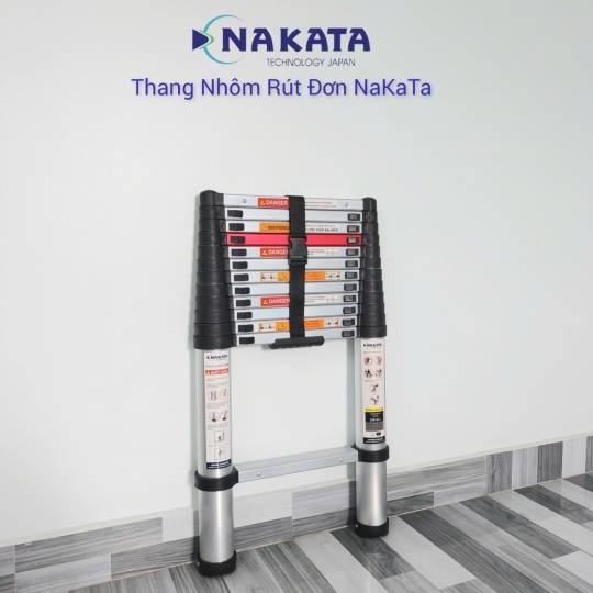 Thang Nhôm Rút Đơn Đai Đen Nakata TY-612