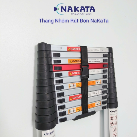 Thang Nhôm Rút Đơn Đai Đen Nakata TY-612