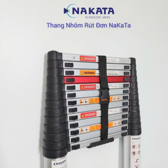 Thang Nhôm Rút Đơn Đai Đen Nakata TY-613