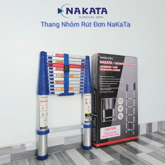 Thang Nhôm Rút Đơn Đai Xanh Nakata TYB612
