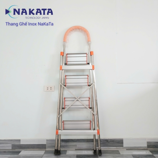 Thang Ghế Tay Vịn Inox Màu Cam Nakata VN104B