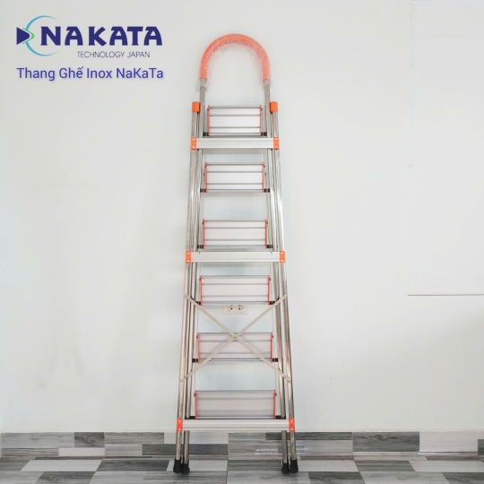 Thang Ghế Tay Vịn Inox Màu Cam Nakata VN106B